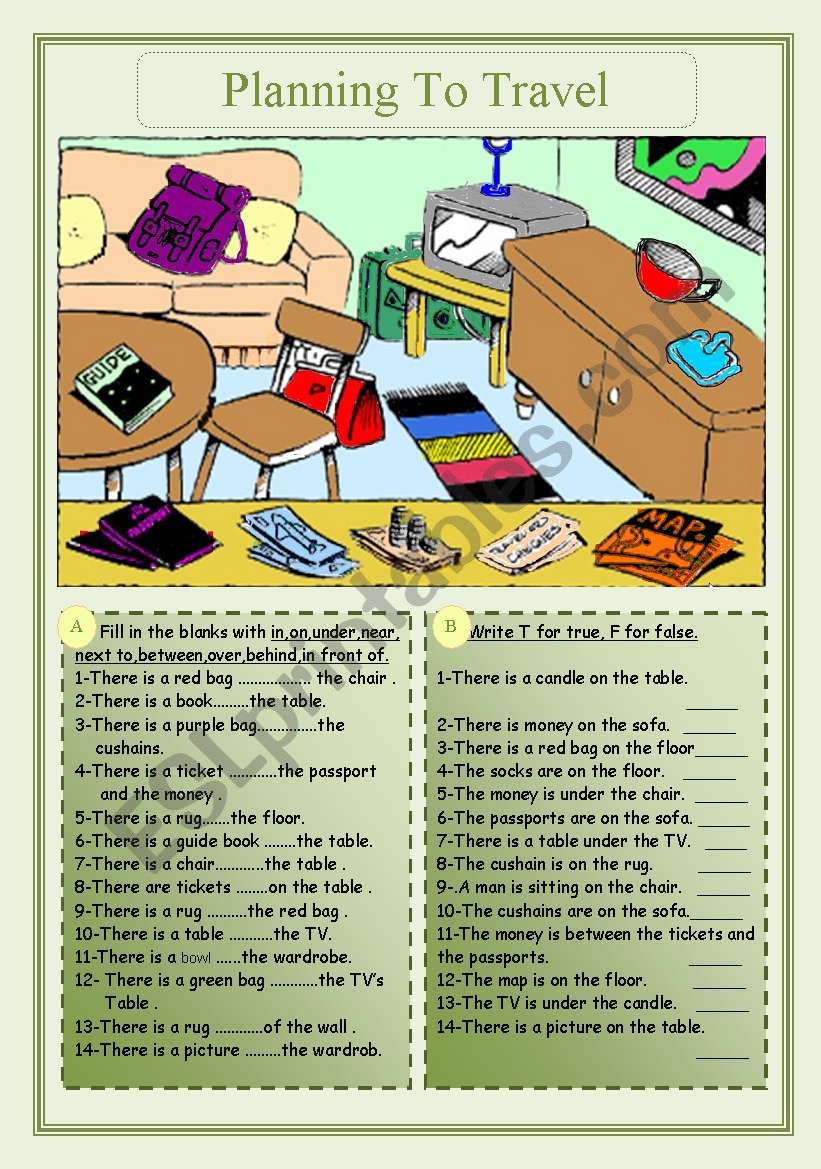 Prepositions worksheet