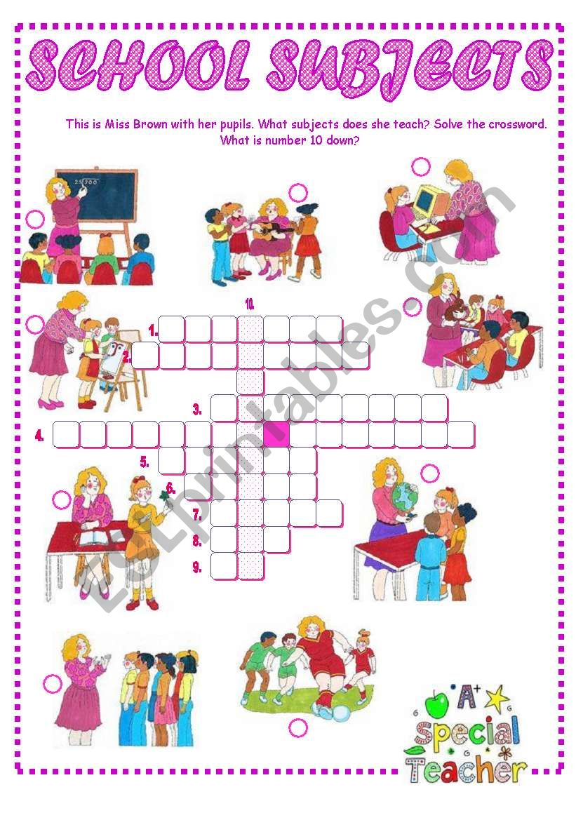 School Subjects worksheet