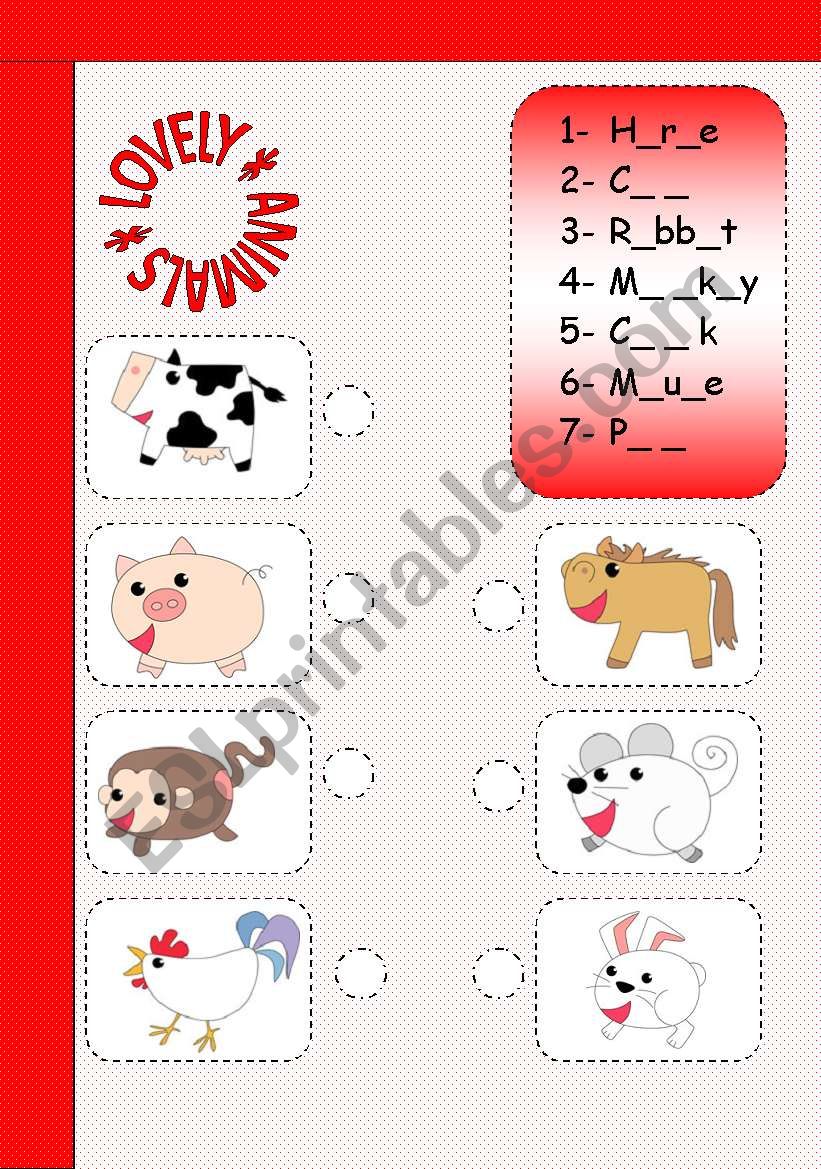 LOVELY ANIMALS worksheet