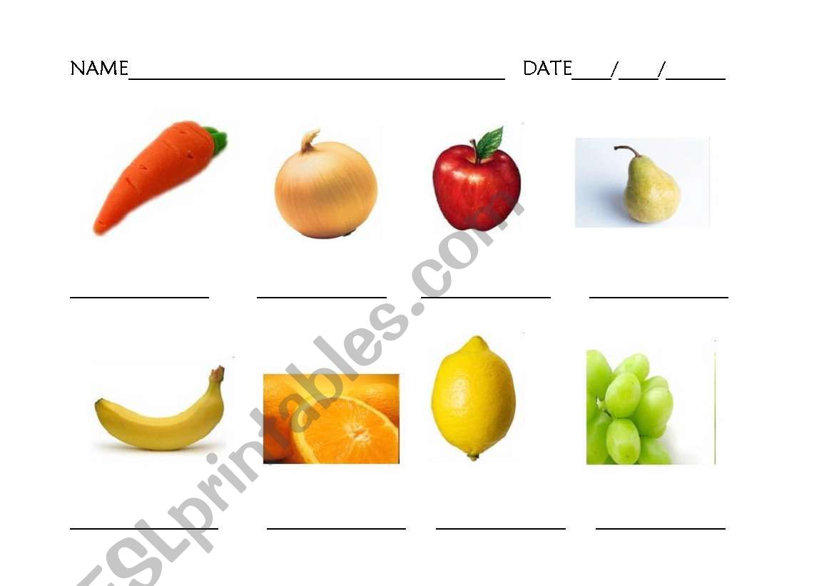 Fruits worksheet