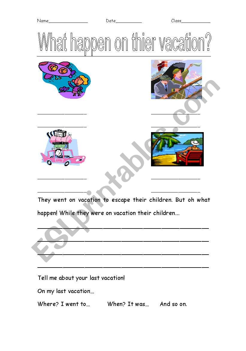 vacation worksheet