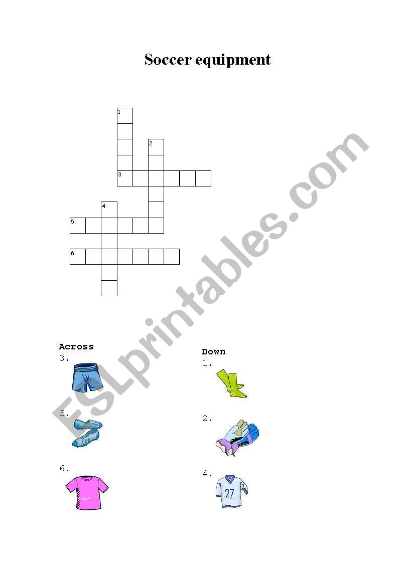  Soccer Equipment Puzzle worksheet