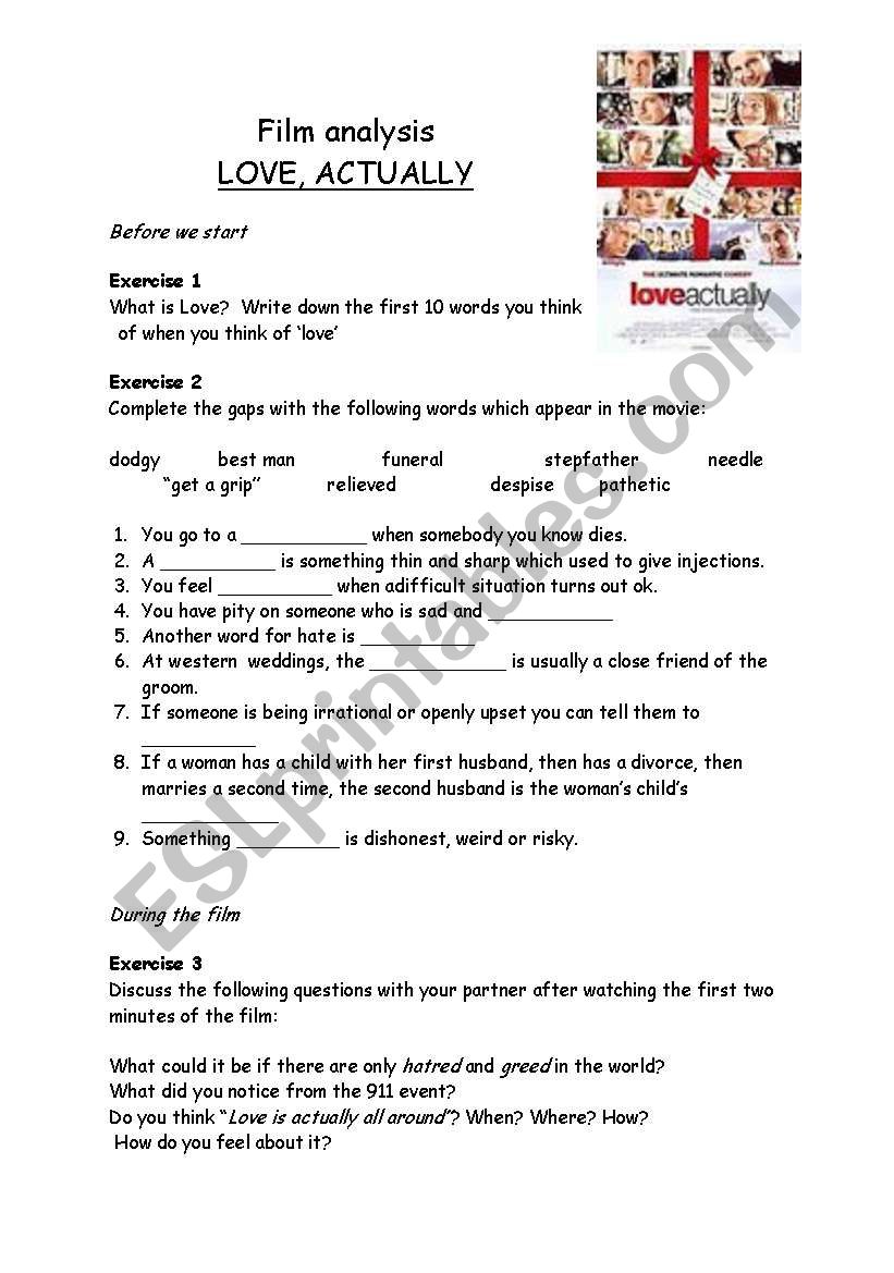 Love Actually - Analysis and discussion part 1