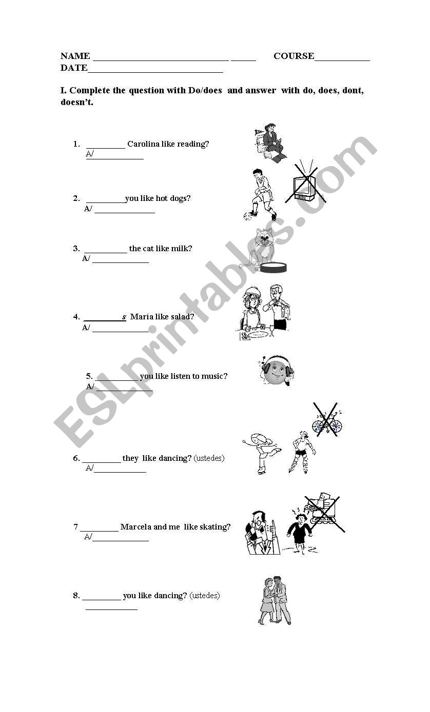 AUXILIAR DO / DOES worksheet