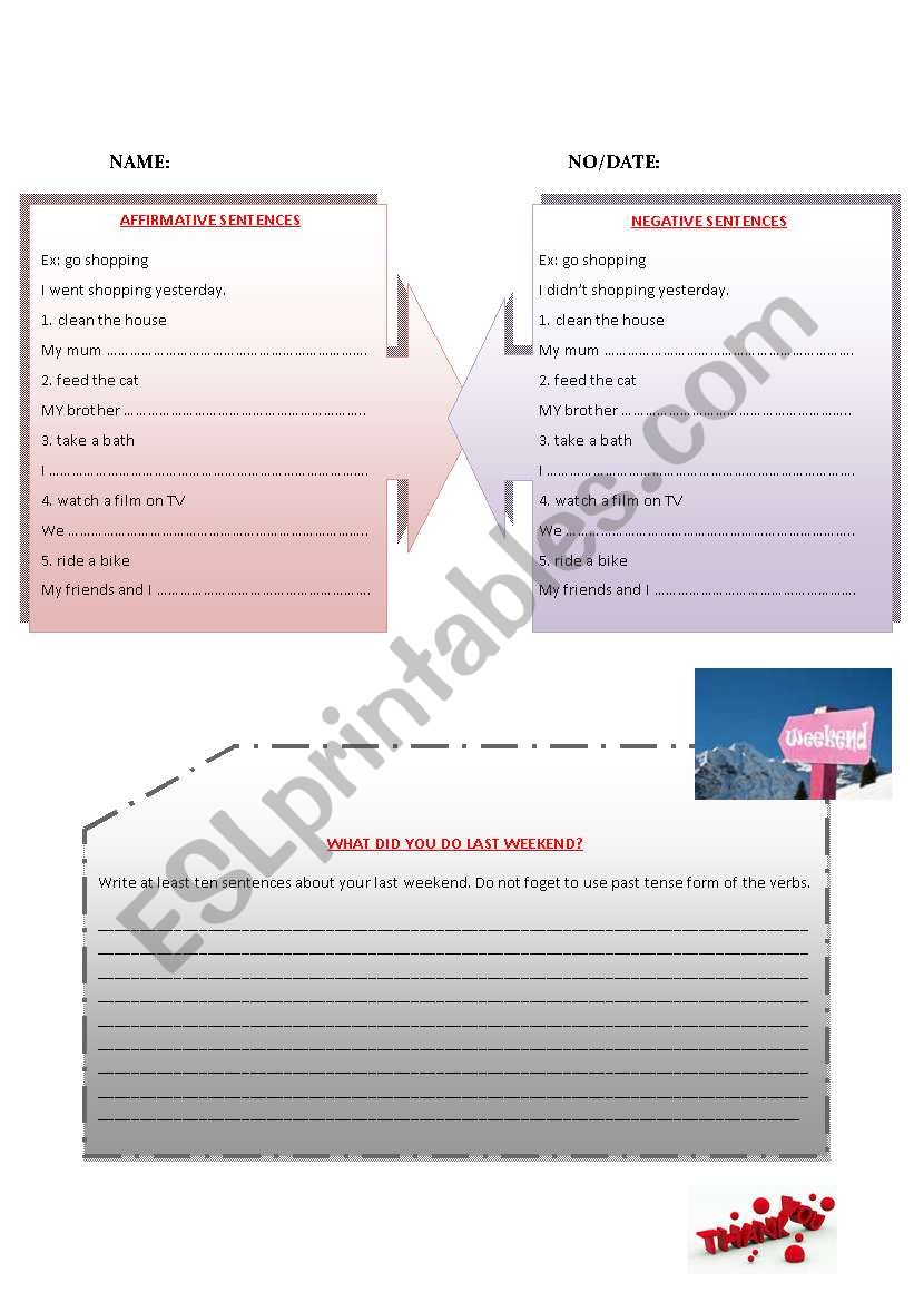 past simple  worksheet