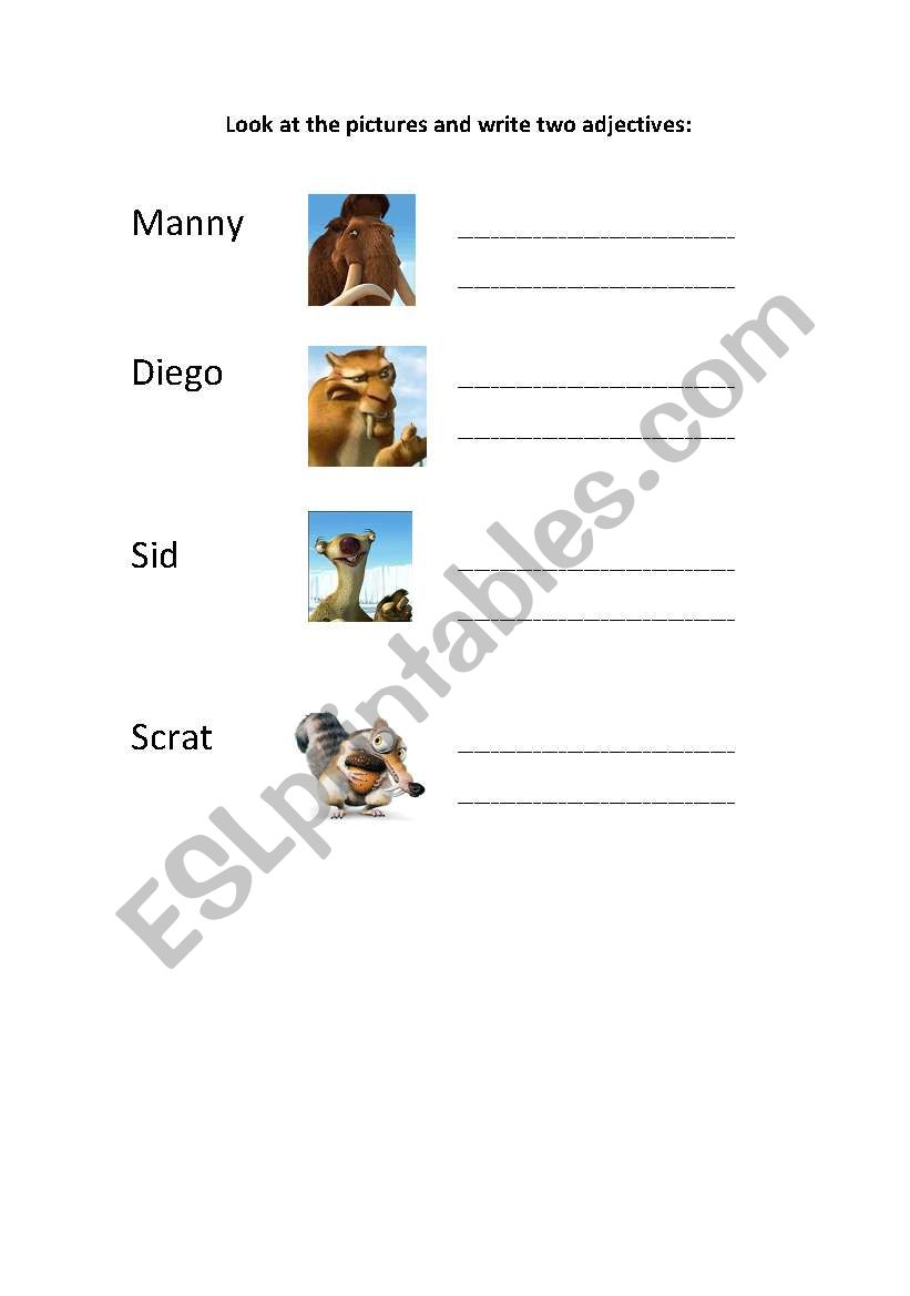 adjectives worksheet