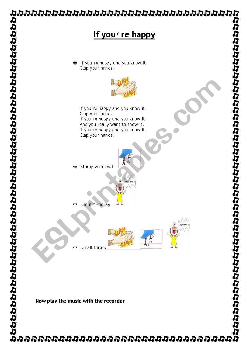 If youre happy worksheet