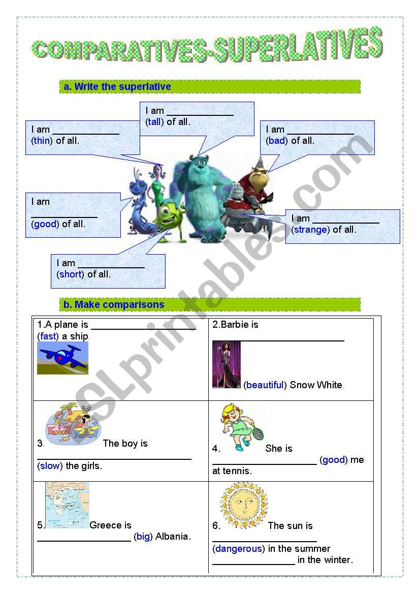 comparatives-superlatives worksheet