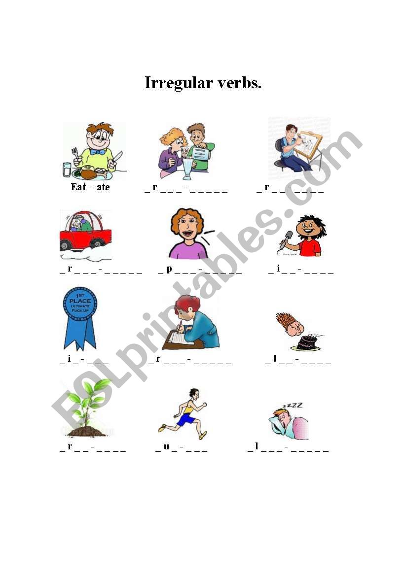 Irregular verbs worksheet