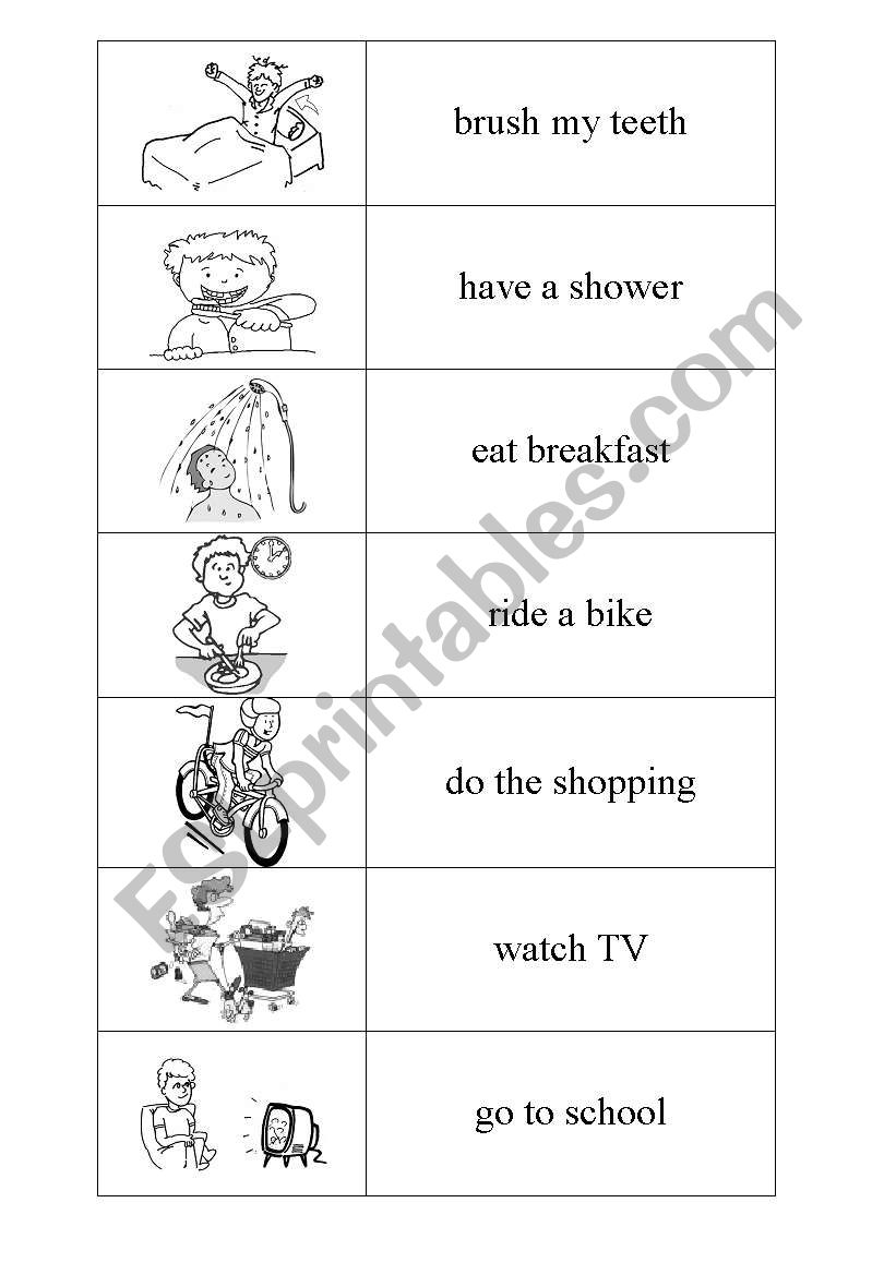 Everyday activities domino PART 1