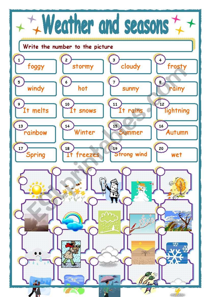 weather and seasons worksheet