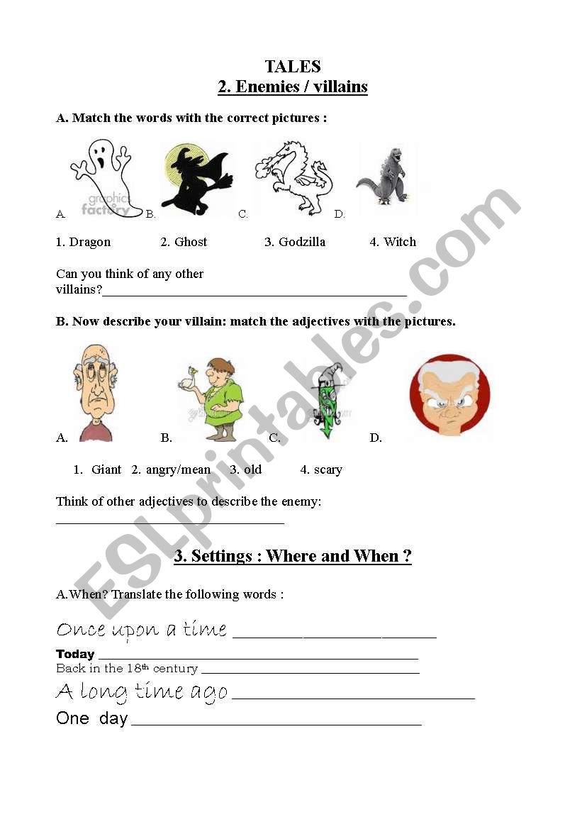 Tales (first part) worksheet