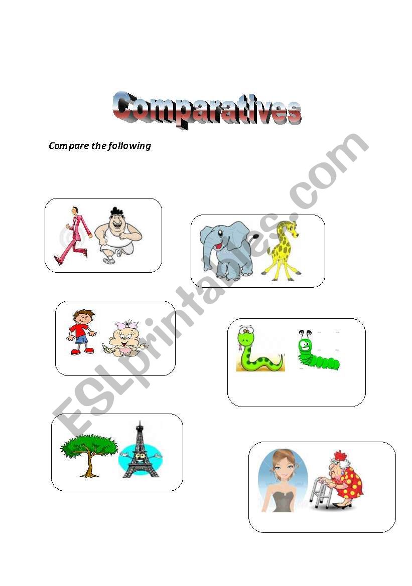 comparatives worksheet