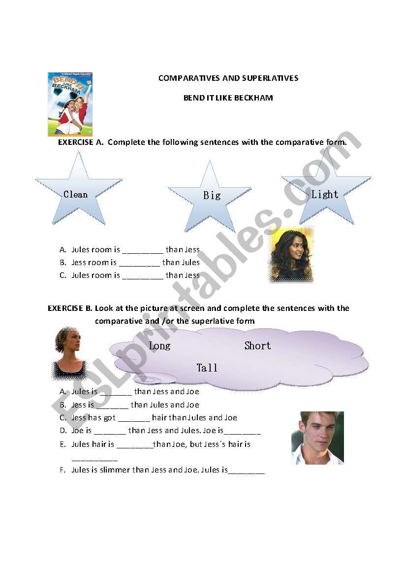Comparatives and Superlatives worksheet