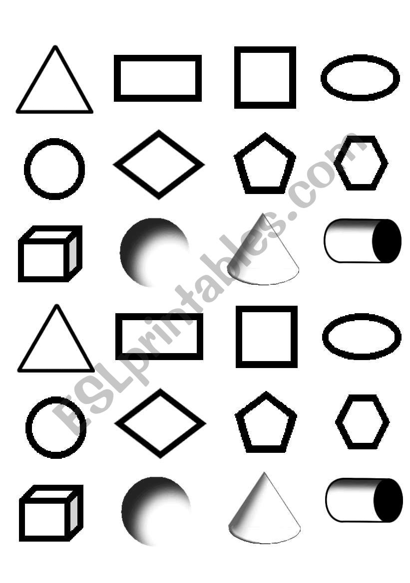 shapes memory game worksheet