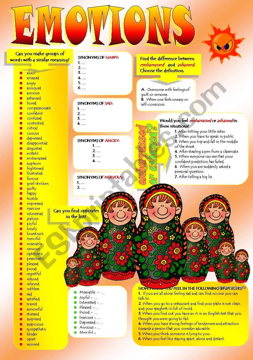 EMOTIONS (Part 2) worksheet