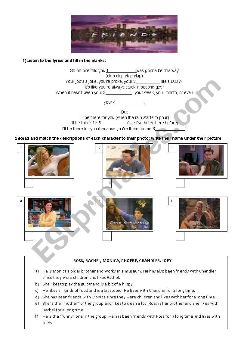 Friends- Getting to know the show