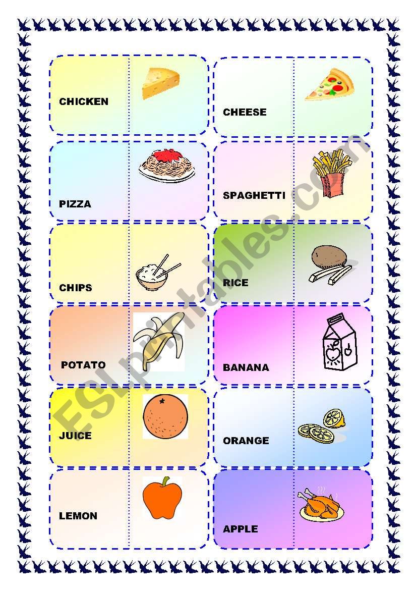 Food domino part 1. worksheet