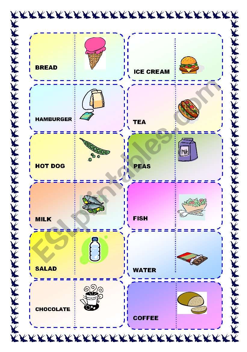 Food domino part 2. worksheet