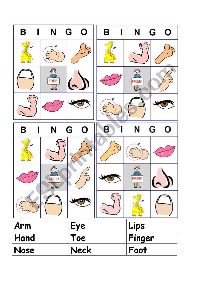 bingo worksheet