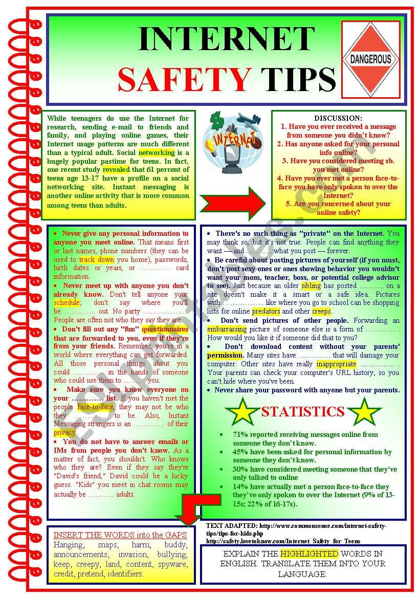 Free Worksheets On Safety 31 FREE ESL Safety Worksheets