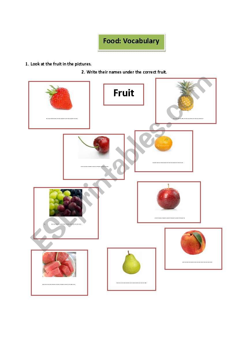 Fruit worksheet