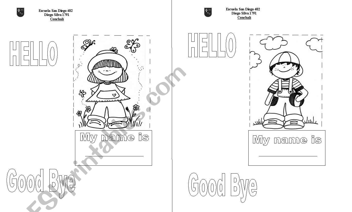 hello/ goodbye worksheet