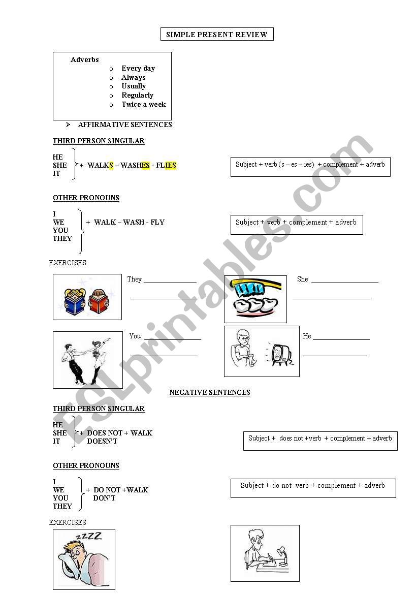 SIMPLE PRESENT, SIMPLE PAST AND PRESENT CONTINUOUS REVIEW