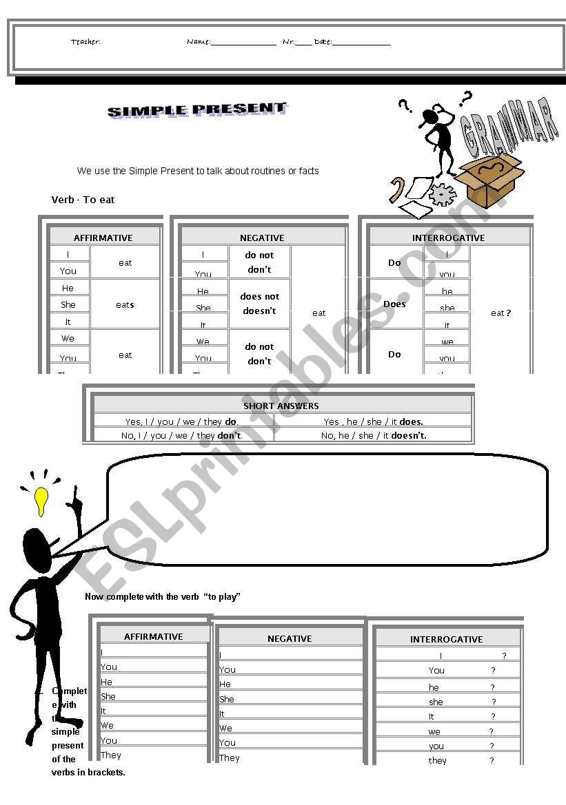 Simple Present worksheet