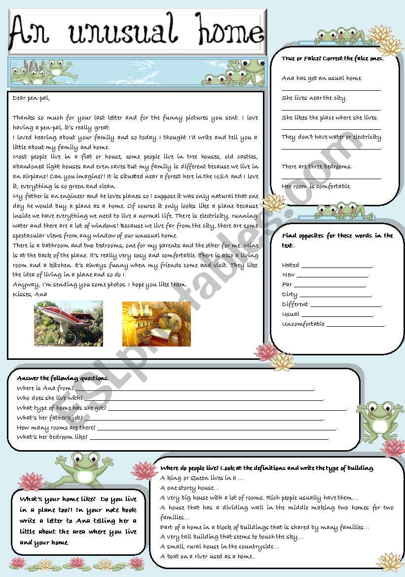 An Unusual Home worksheet