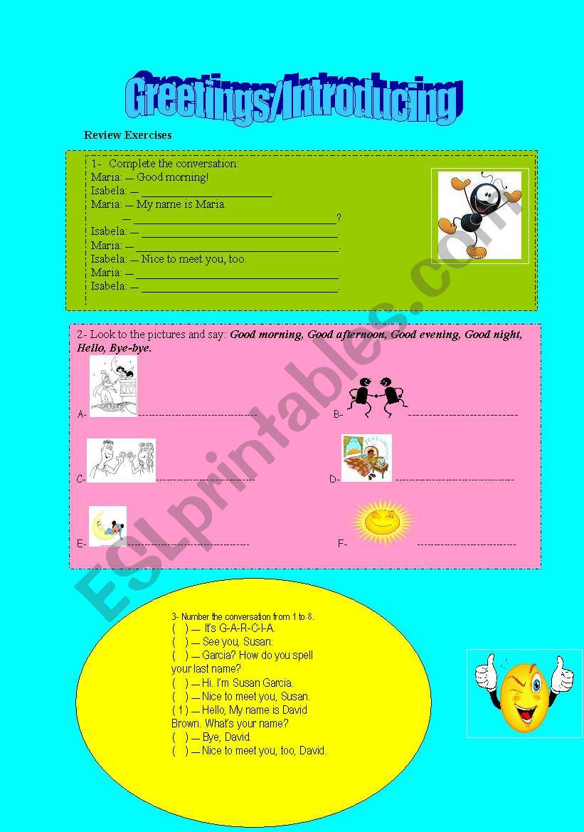 Greetings/Introducing worksheet