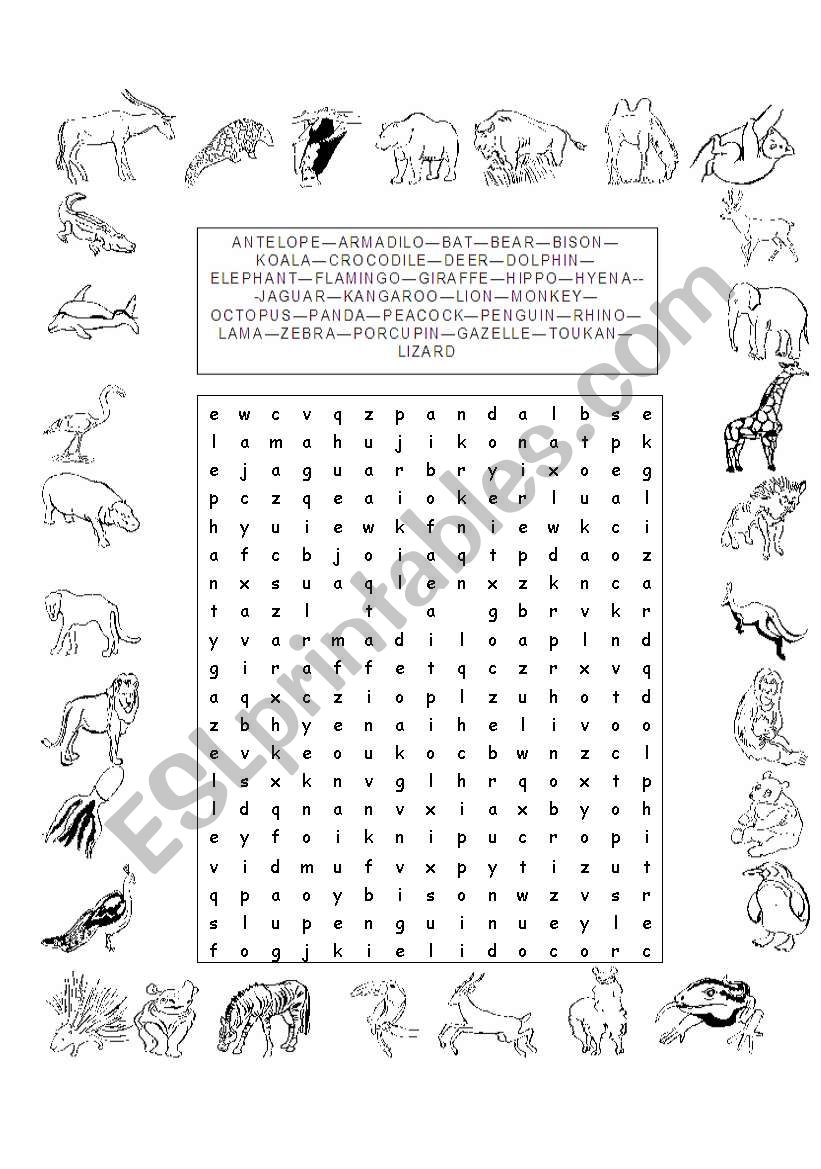 Zoo Animals Soup Letter worksheet