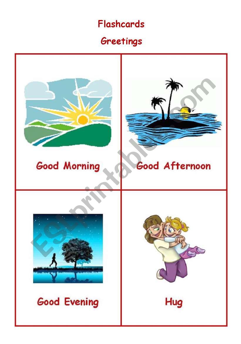 Greetings - Flashcards worksheet