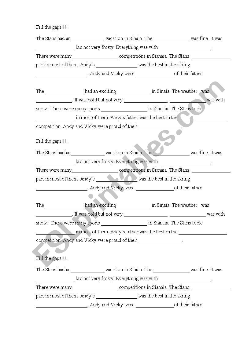 Back didctation worksheet
