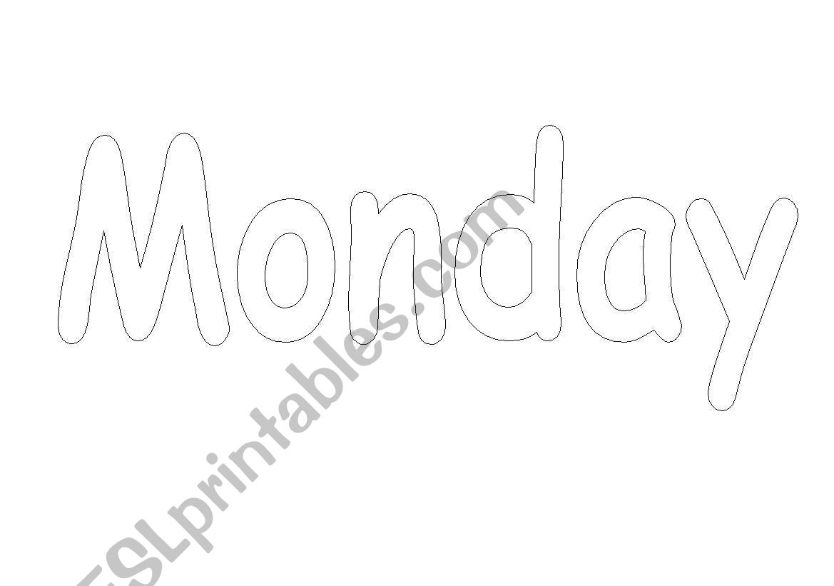 Days of the week worksheet