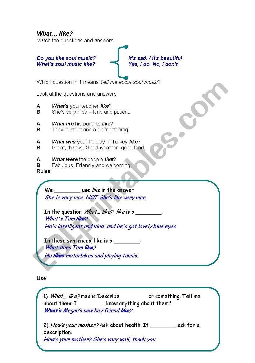 what...like? worksheet