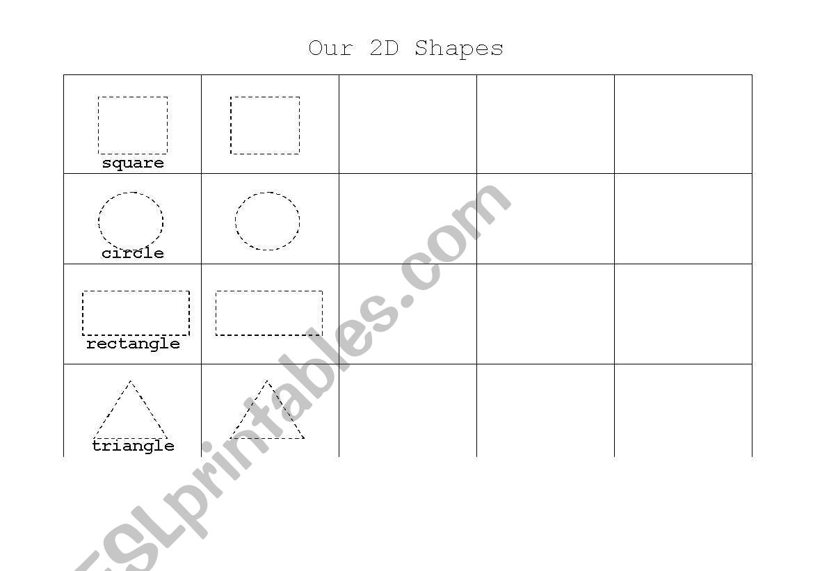 2d shapes worksheet