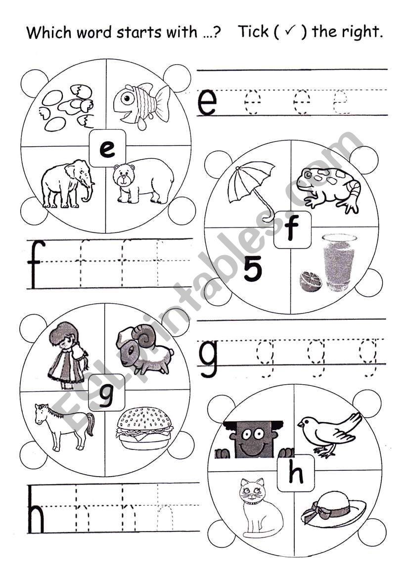 Which word starts with ...H worksheet