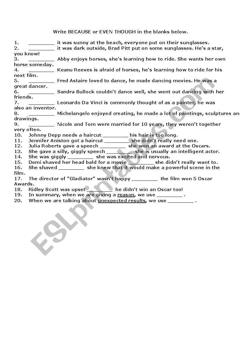 common connector worksheet