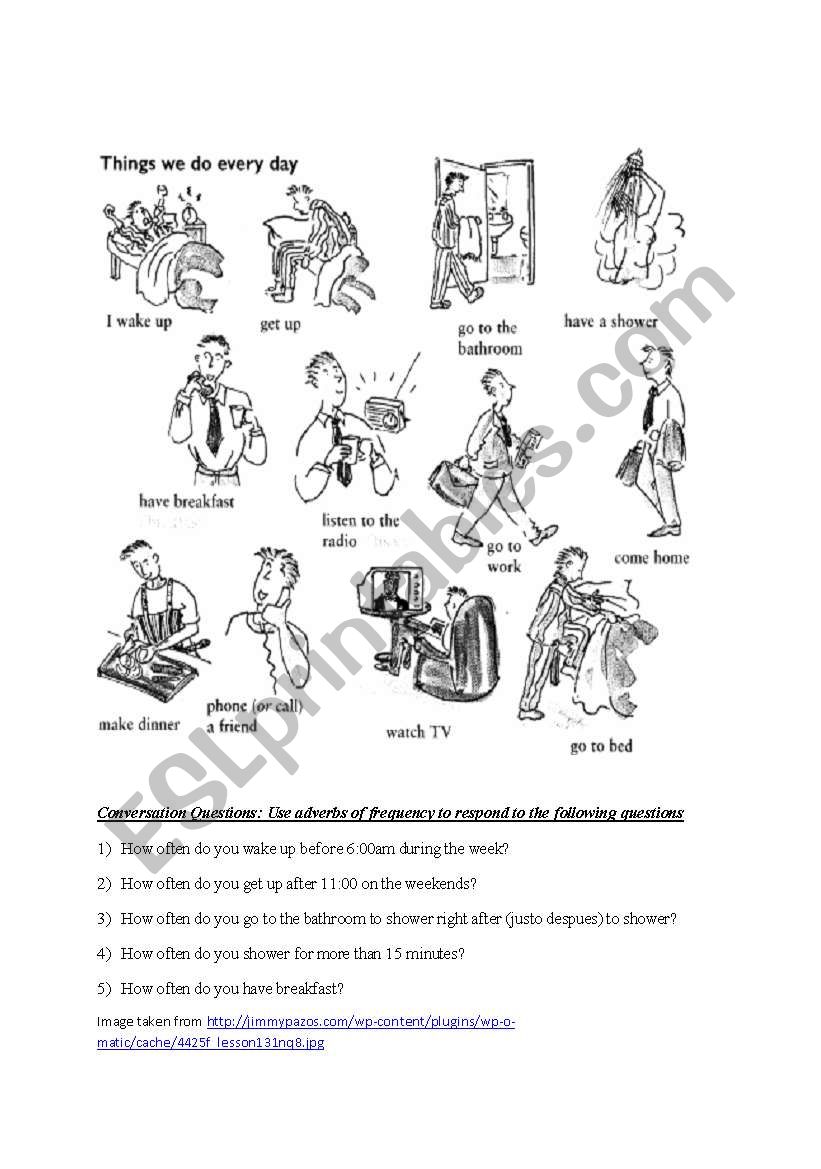 Daily Actions/ How often/ Adverbs of Frequency/ Conversation Questions