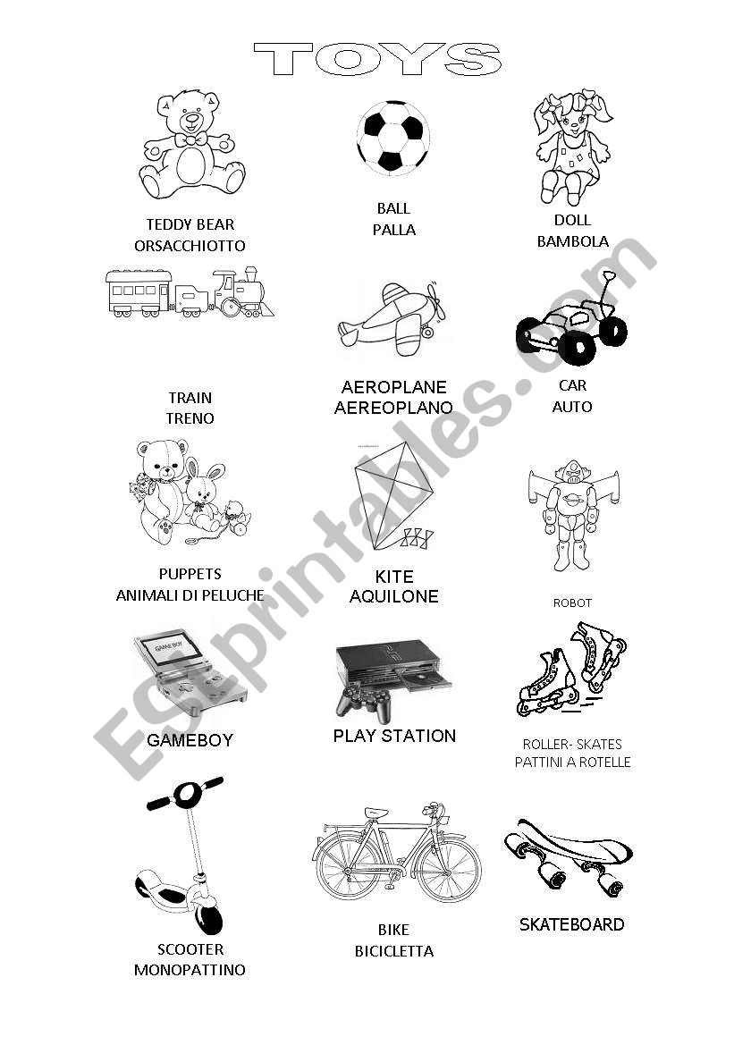 Toys worksheet