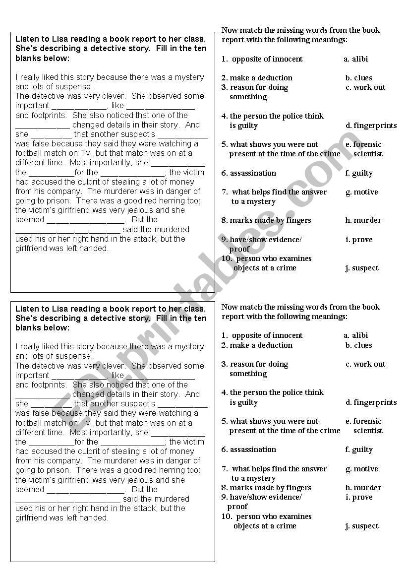 Agatha Christie worksheet