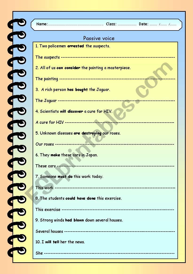 Passive Voice worksheet