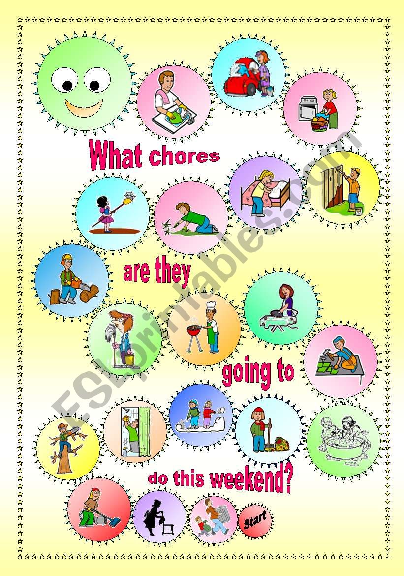 Household Chores - Boardgame worksheet