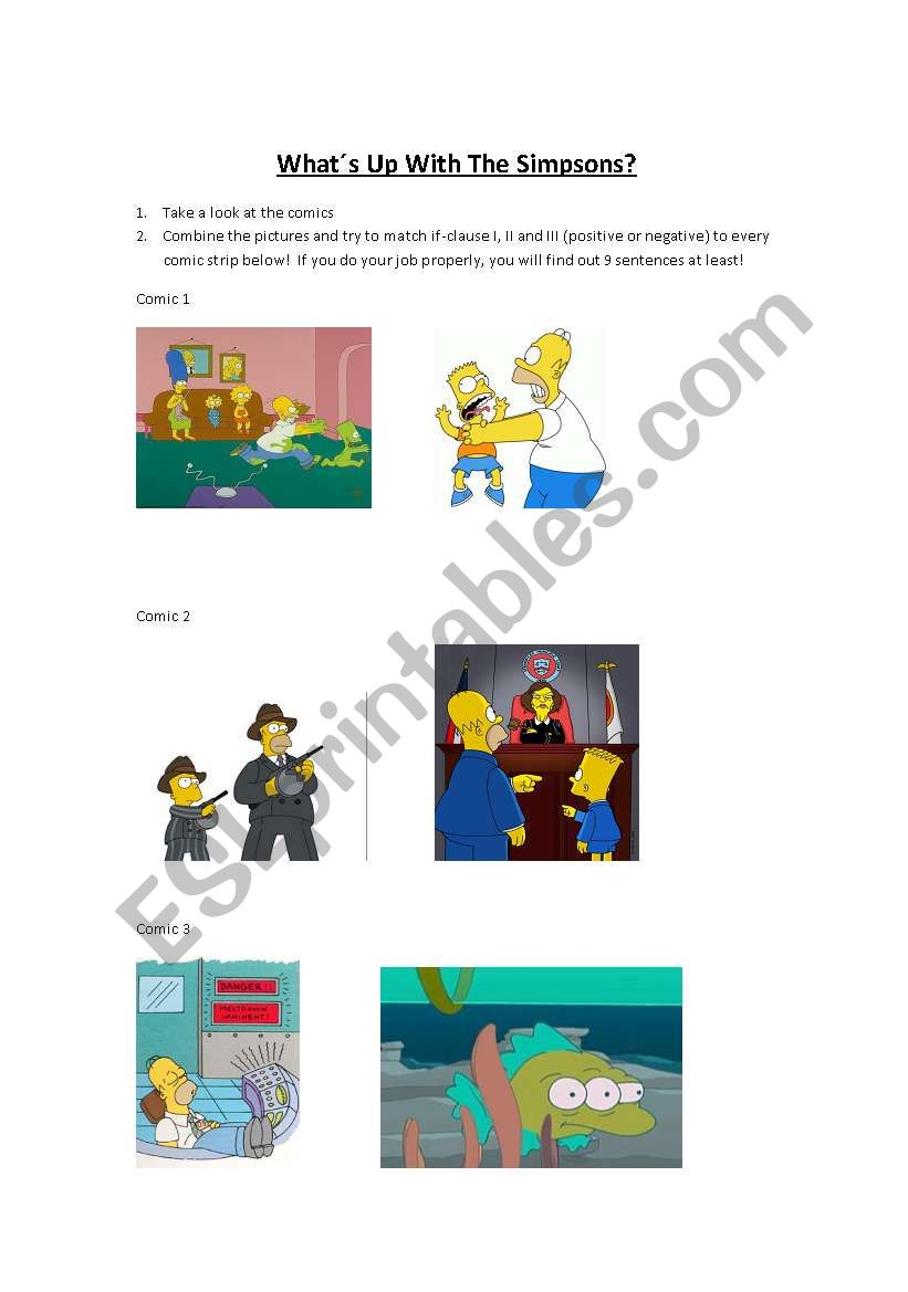 Whats up with the Simpsons? Practicing If Clauses 1,2,3