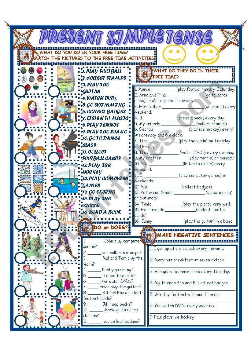 PRESENT SIMPLE TENSE - PRACTICE