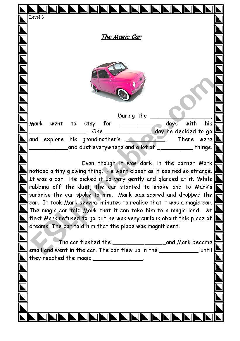 A magic car worksheet