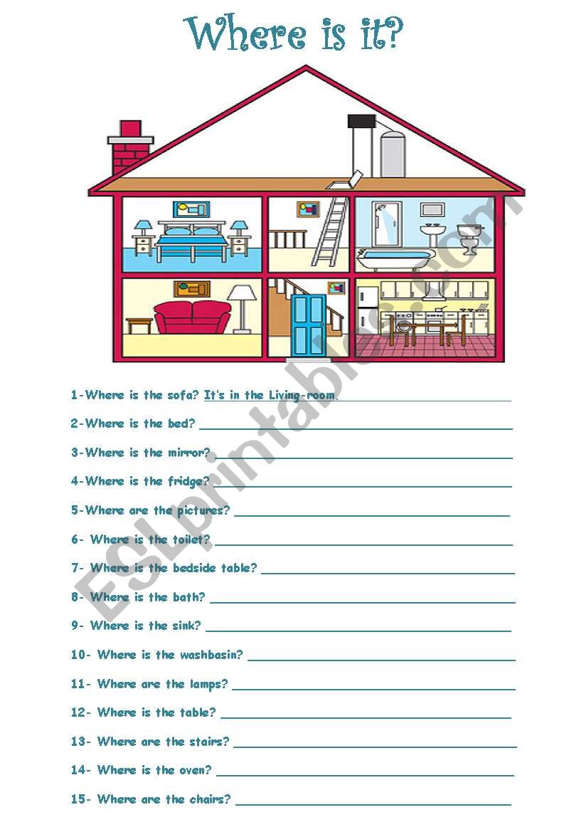 Where s she from. Where is where are Worksheets. Where is are Worksheets. House Worksheets for Kids. Parts of the House Worksheets.