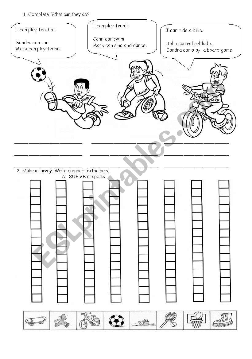 sports and abilities worksheet