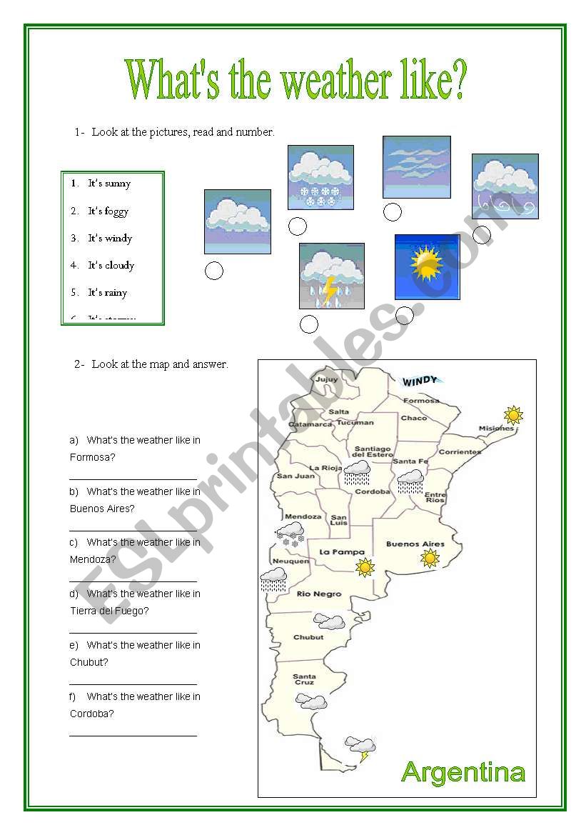 Weather worksheet